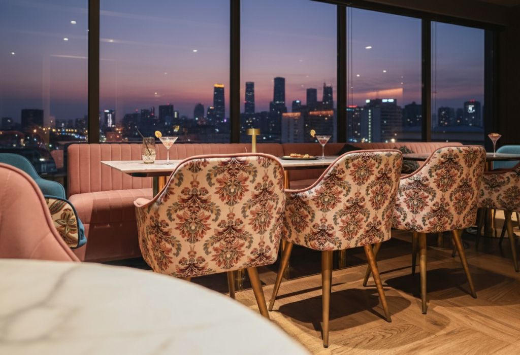 Couple laughing together at a cafe